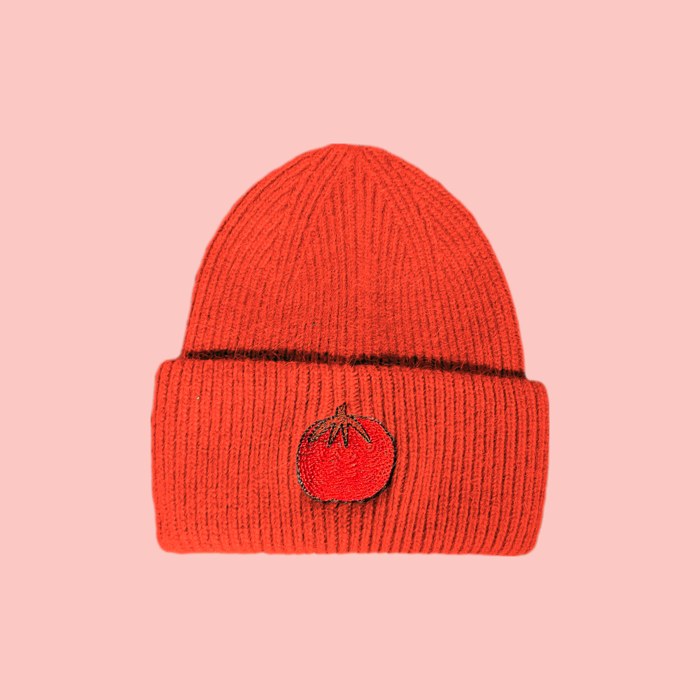 Orange Angora Beanie
