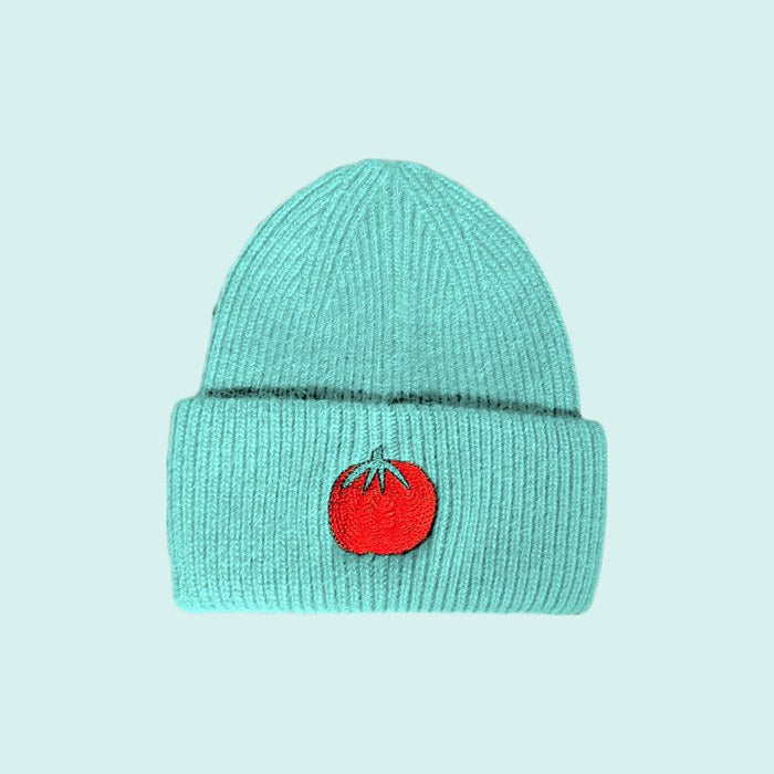 Teal Angora Beanie