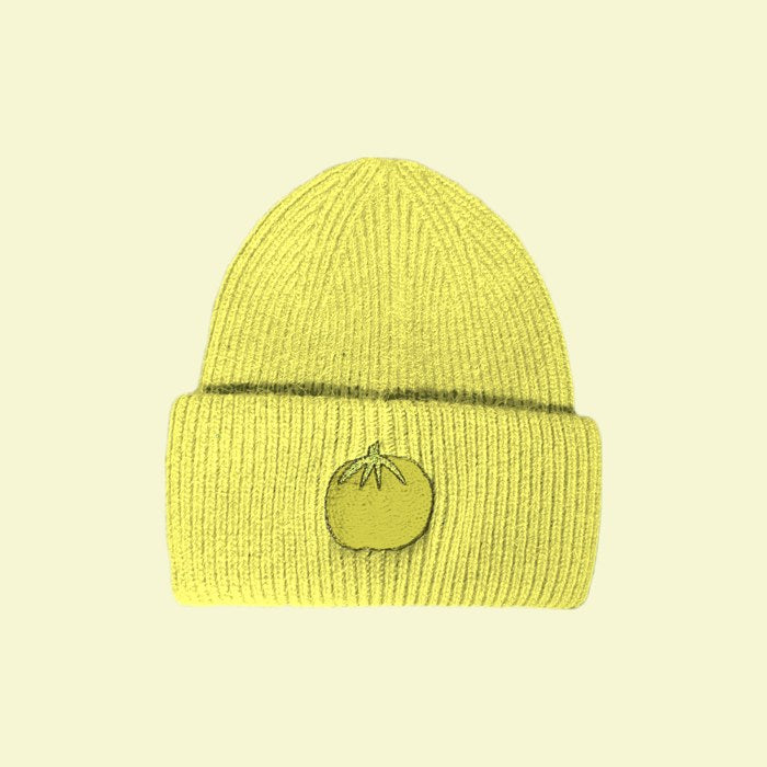 Yellow Mono Angora Beanie